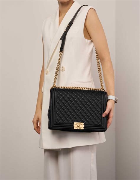 chanel boy bag original|chanel black boyfriend bag.